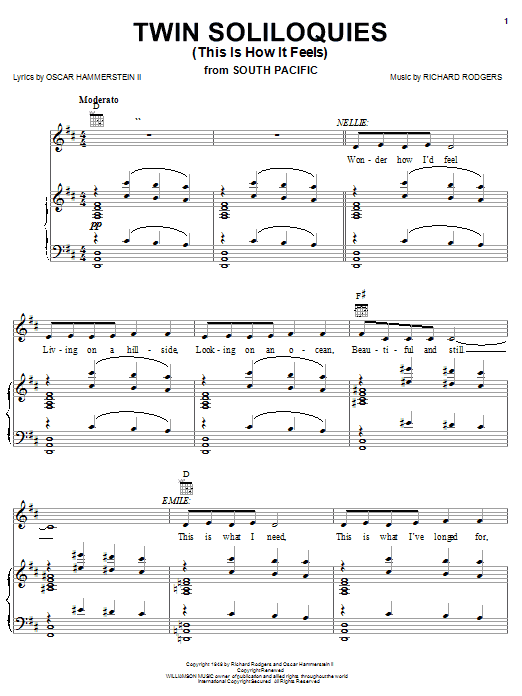 Rodgers & Hammerstein Twin Soliloquies (This Is How It Feels) Sheet Music Notes & Chords for Piano, Vocal & Guitar (Right-Hand Melody) - Download or Print PDF