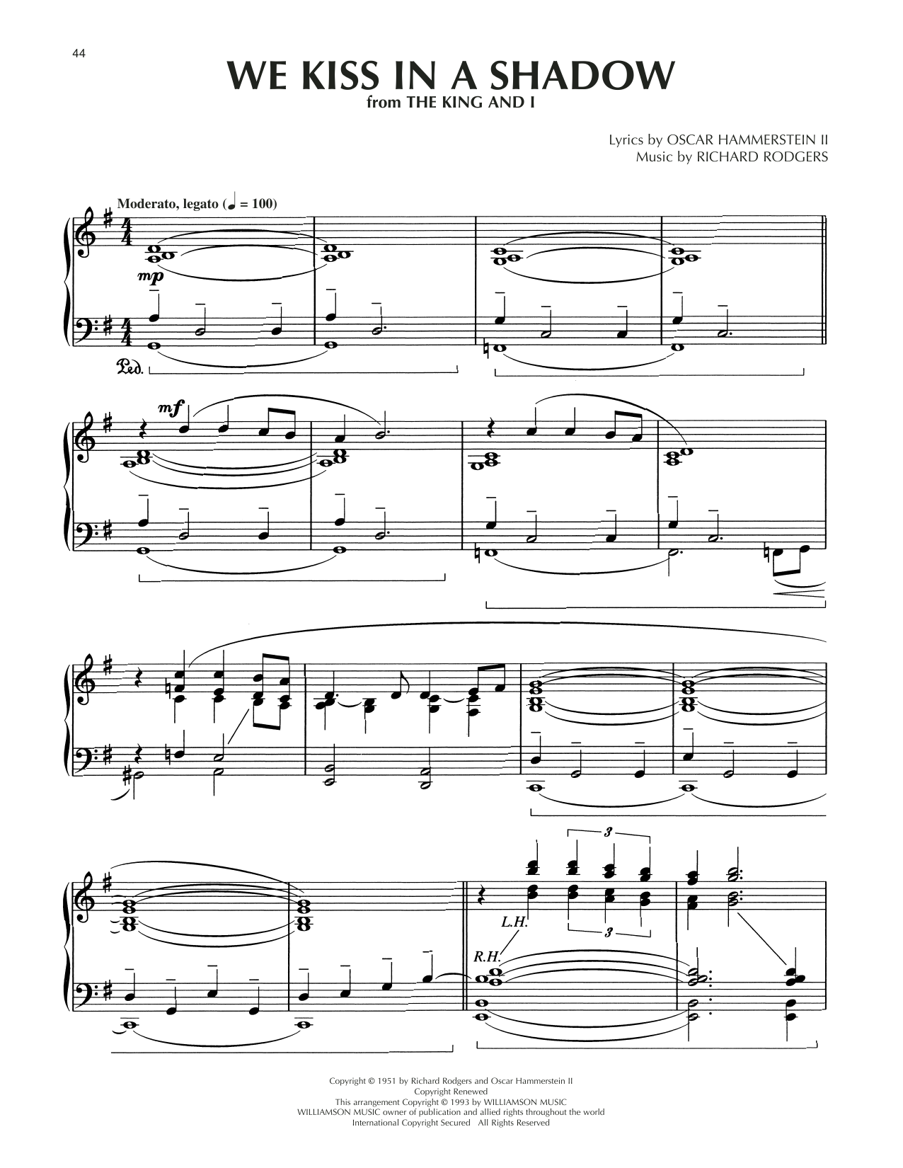 Rodgers & Hammerstein We Kiss In A Shadow (arr. Dick Hyman) Sheet Music Notes & Chords for Piano Solo - Download or Print PDF