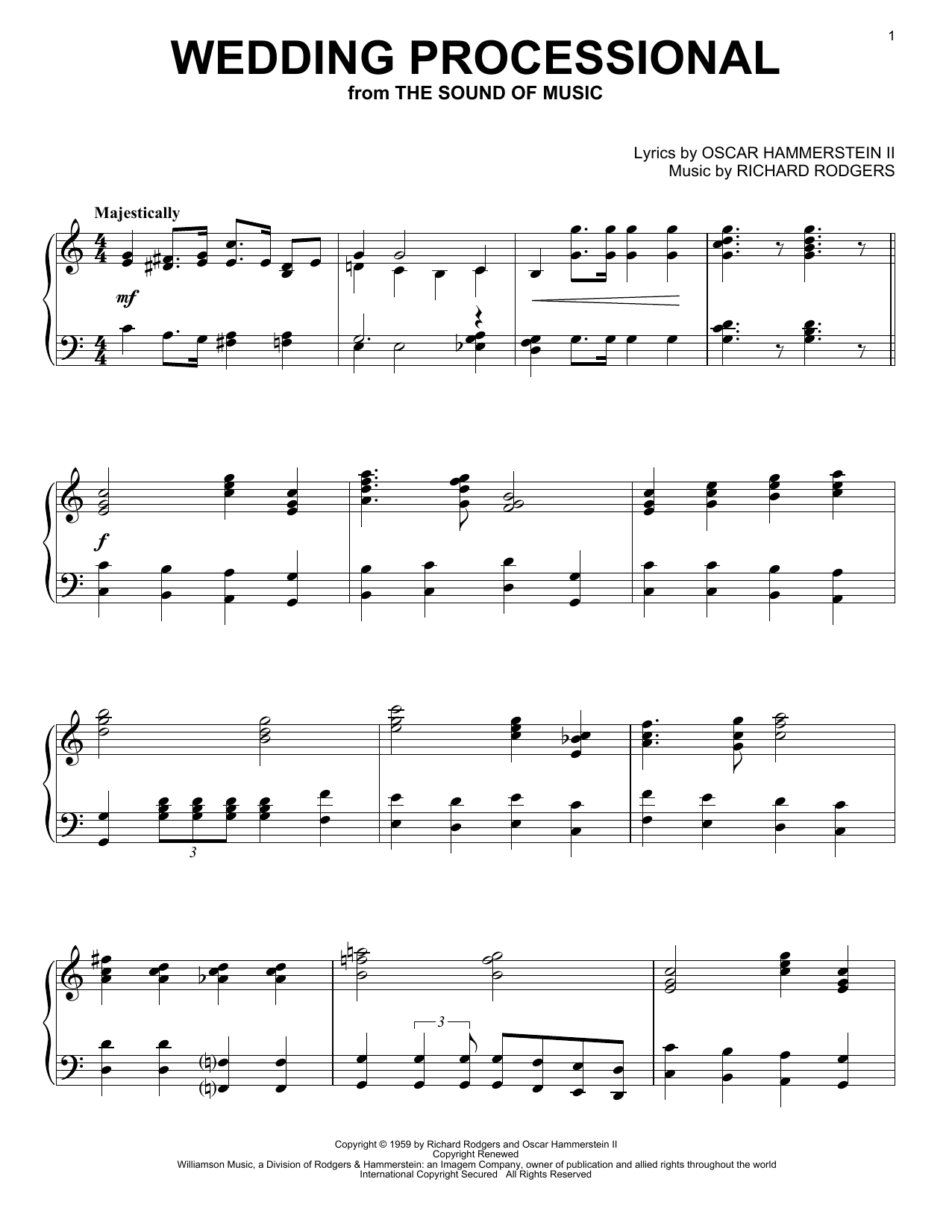 Rodgers & Hammerstein Wedding Processional Sheet Music Notes & Chords for Lead Sheet / Fake Book - Download or Print PDF