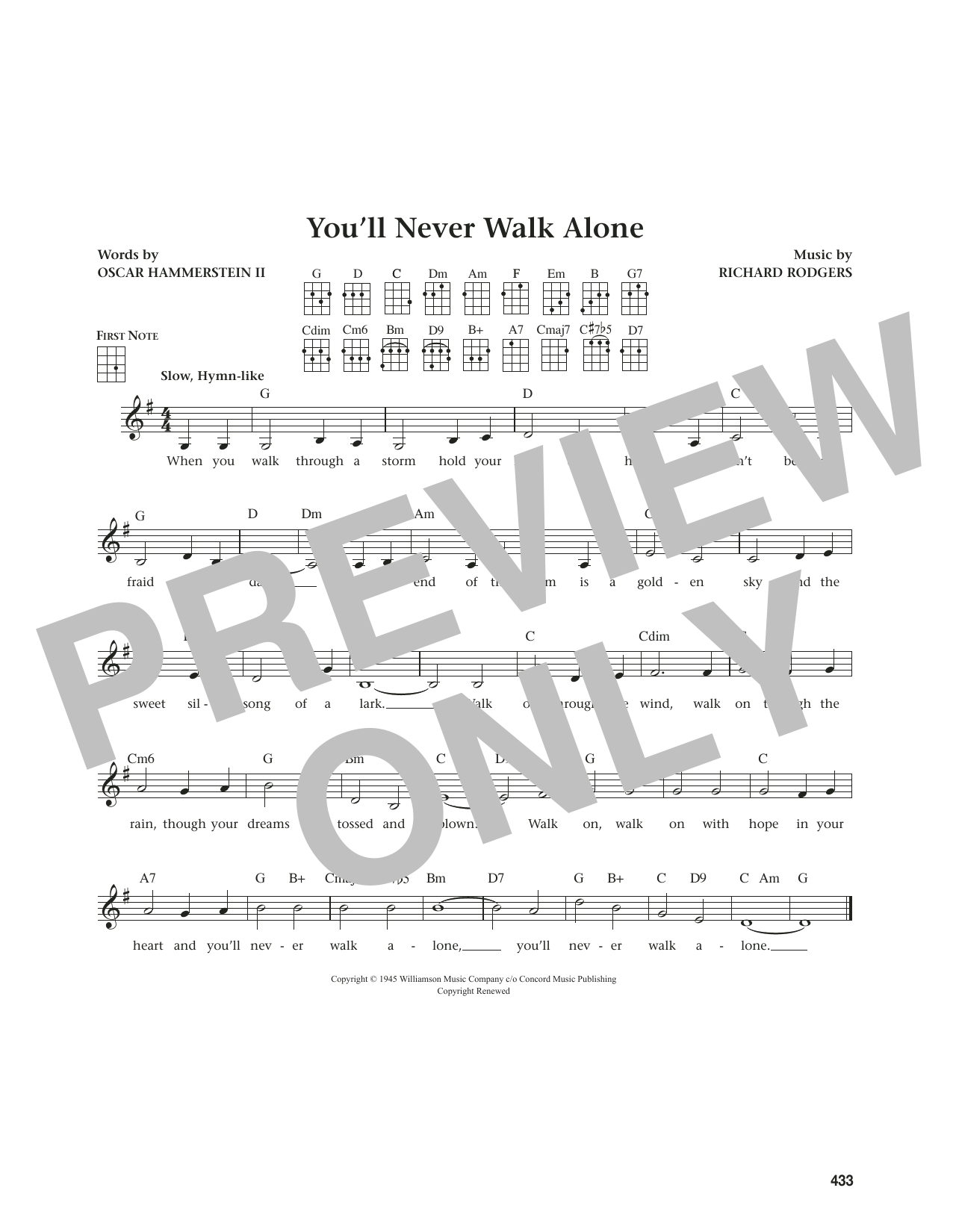 Rodgers & Hammerstein You'll Never Walk Alone (from Carousel) (from The Daily Ukulele) (arr. Jim Beloff) Sheet Music Notes & Chords for Ukulele - Download or Print PDF