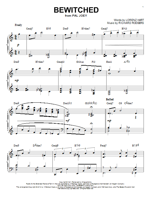 Rodgers & Hart Bewitched [Jazz version] (arr. Brent Edstrom) Sheet Music Notes & Chords for Piano - Download or Print PDF