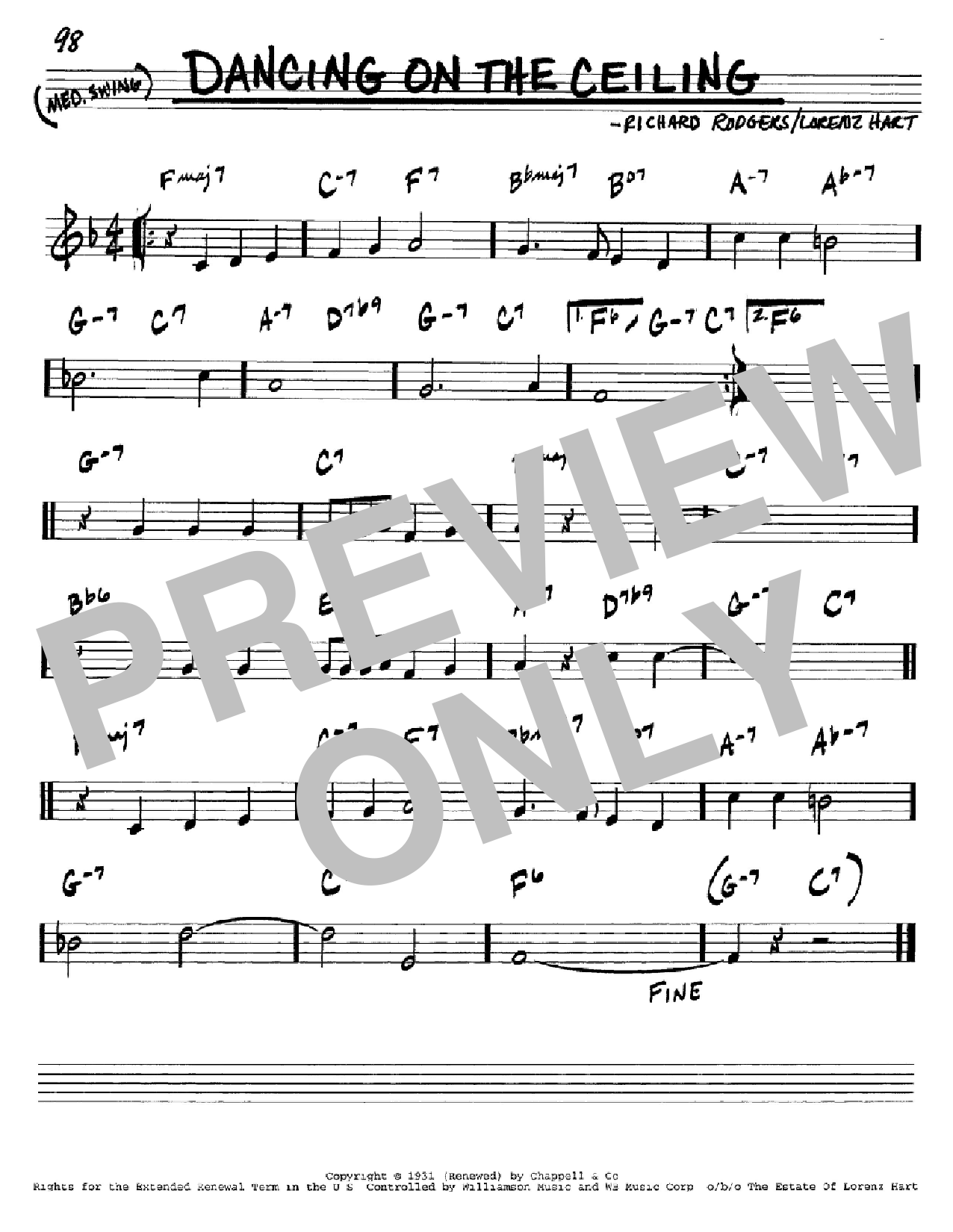 Rodgers & Hart Dancing On The Ceiling Sheet Music Notes & Chords for Violin - Download or Print PDF