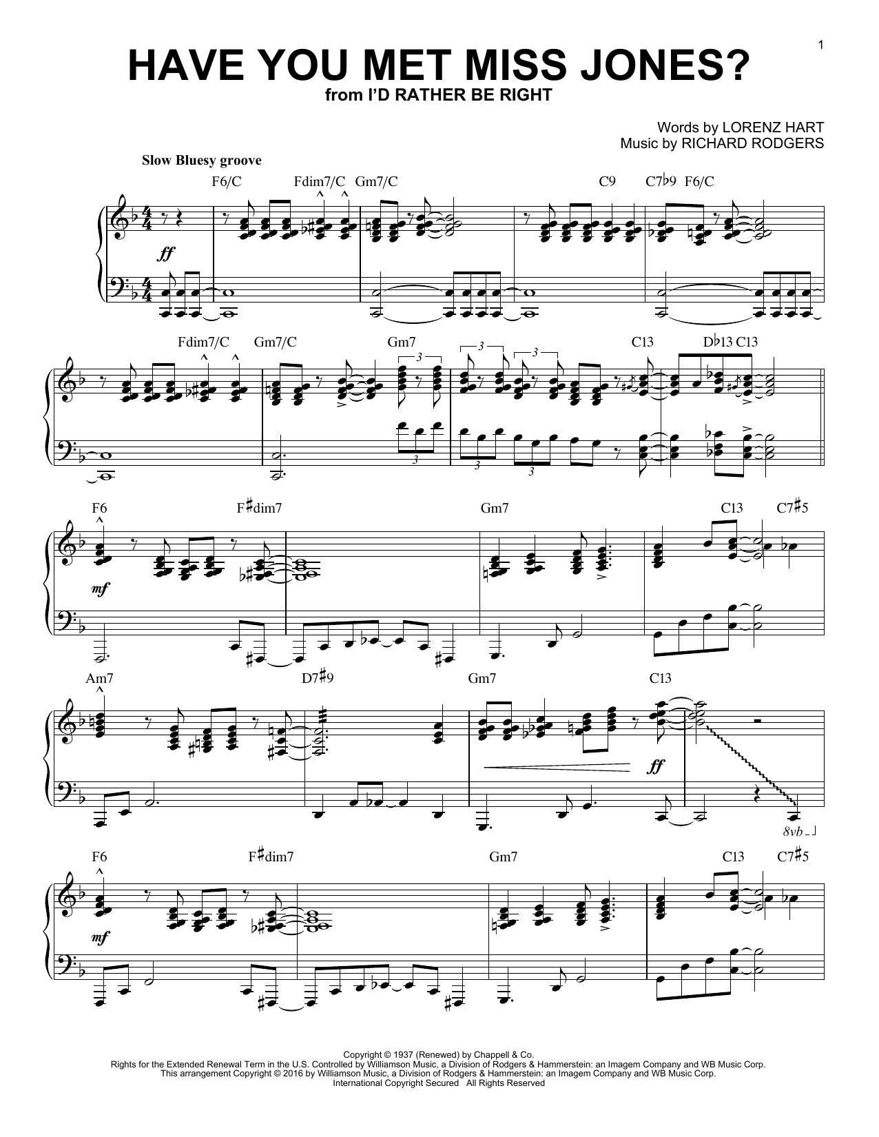 Rodgers & Hart Have You Met Miss Jones? (arr. Brent Edstrom) Sheet Music Notes & Chords for Piano - Download or Print PDF