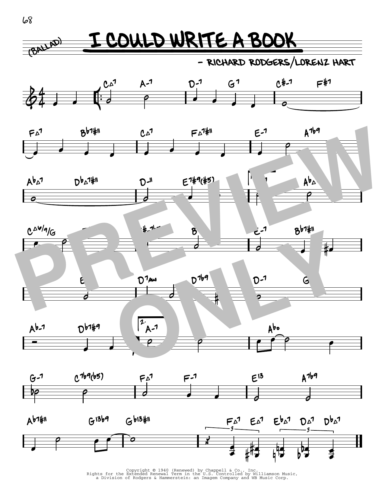 Rodgers & Hart I Could Write A Book (arr. David Hazeltine) Sheet Music Notes & Chords for Real Book – Enhanced Chords - Download or Print PDF
