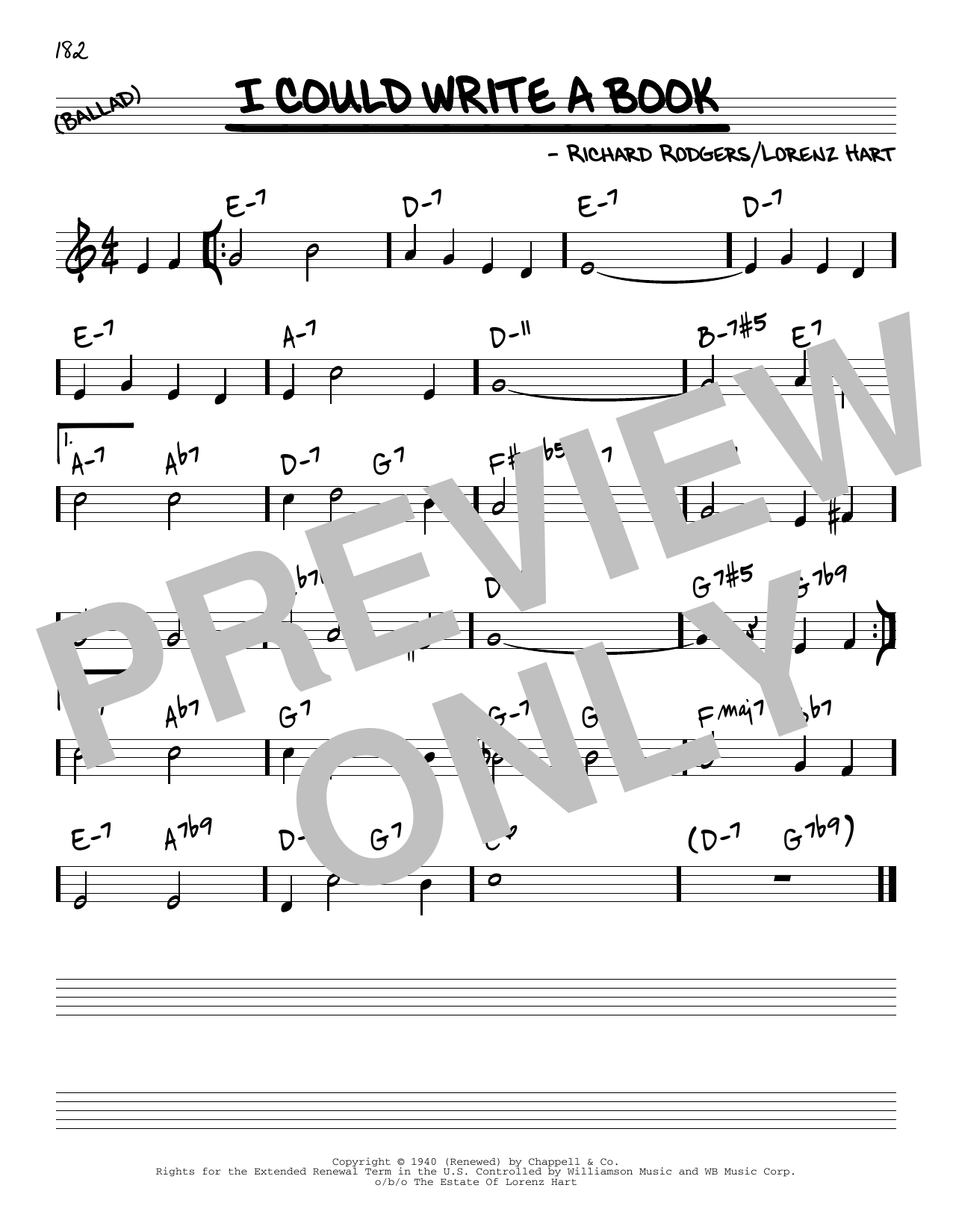 Rodgers & Hart I Could Write A Book [Reharmonized version] (from Pal Joey) (arr. Jack Grassel) Sheet Music Notes & Chords for Real Book – Melody & Chords - Download or Print PDF