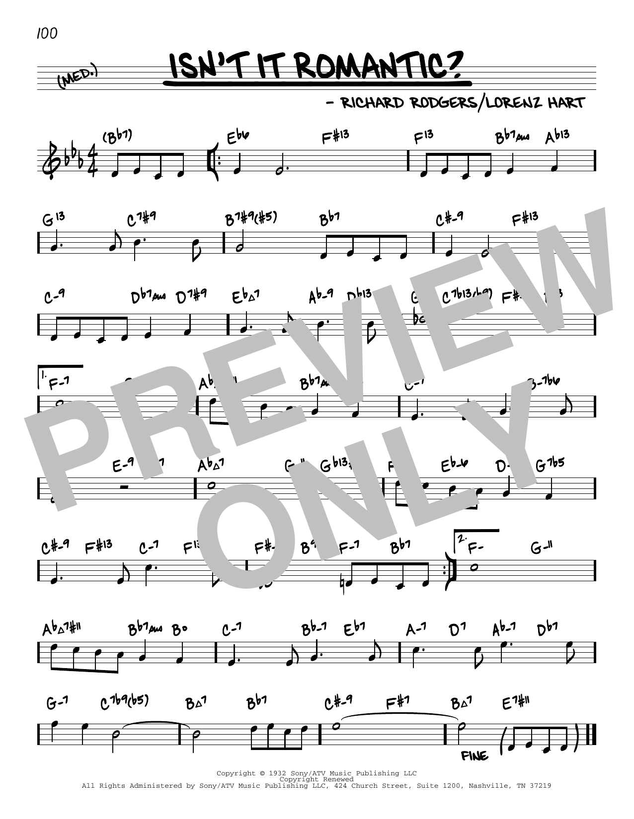 Rodgers & Hart Isn't It Romantic? (arr. David Hazeltine) Sheet Music Notes & Chords for Real Book – Enhanced Chords - Download or Print PDF
