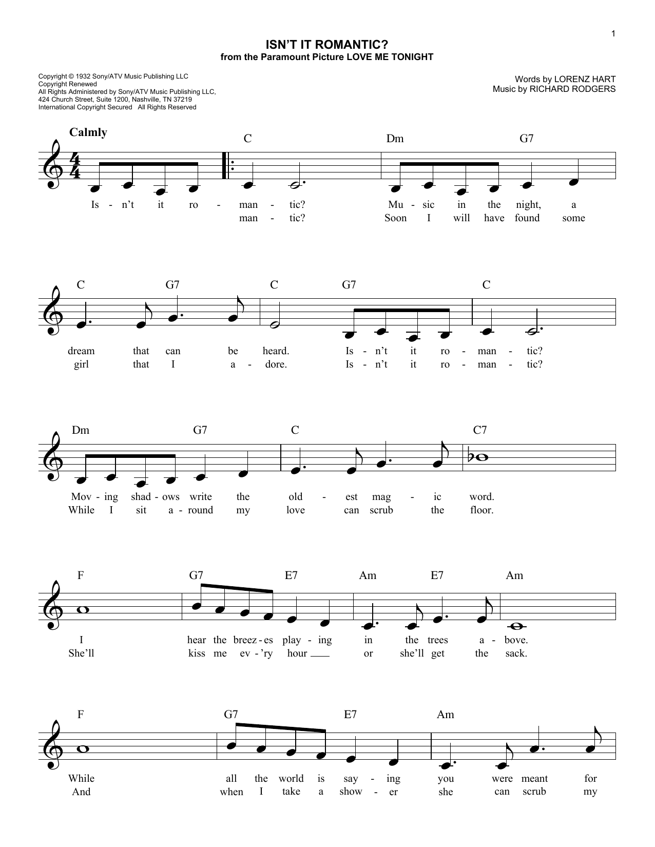 Rodgers & Hart Isn't It Romantic? (arr. Scott Houston) Sheet Music Notes & Chords for Lead Sheet / Fake Book - Download or Print PDF
