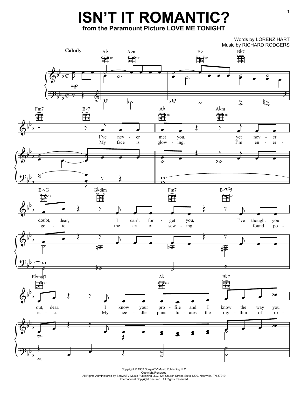 Rodgers & Hart Isn't It Romantic? Sheet Music Notes & Chords for Violin - Download or Print PDF