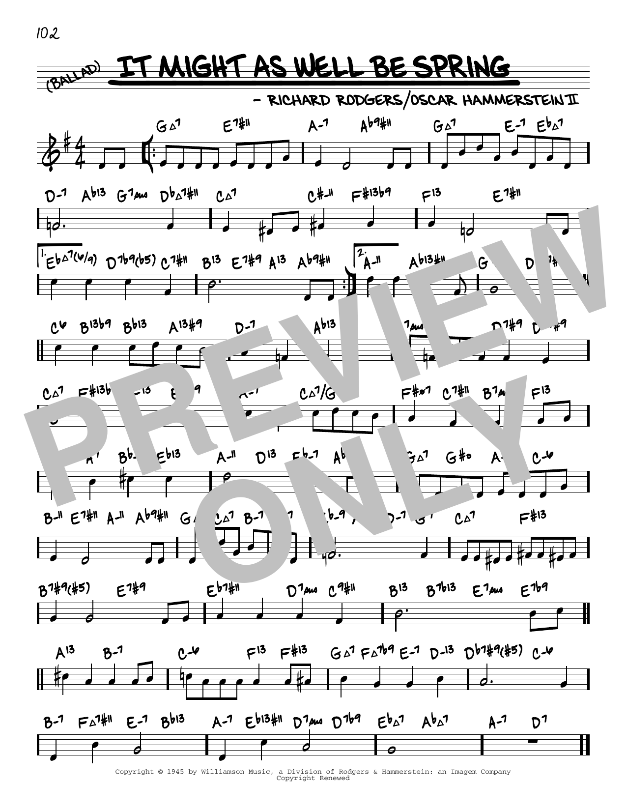 Rodgers & Hart It Might As Well Be Spring (arr. David Hazeltine) Sheet Music Notes & Chords for Real Book – Enhanced Chords - Download or Print PDF