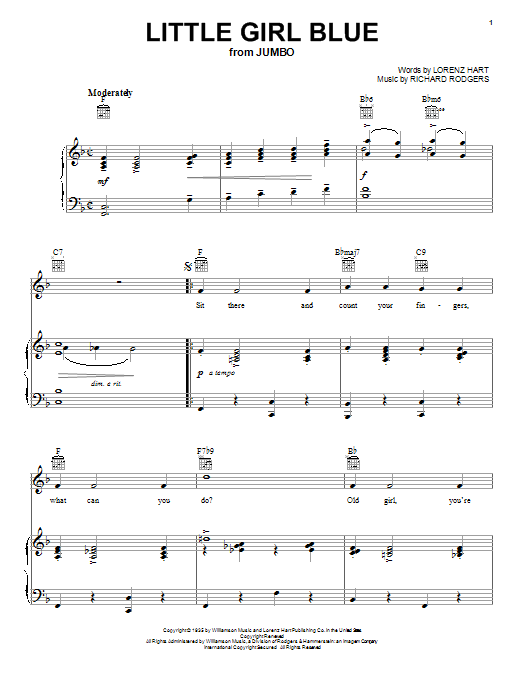 Rodgers & Hart Little Girl Blue Sheet Music Notes & Chords for Clarinet - Download or Print PDF