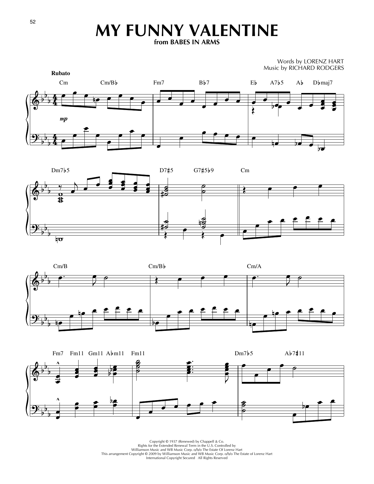 Rodgers & Hart My Funny Valentine (arr. Brent Edstrom) [Jazz version] Sheet Music Notes & Chords for Piano Solo - Download or Print PDF