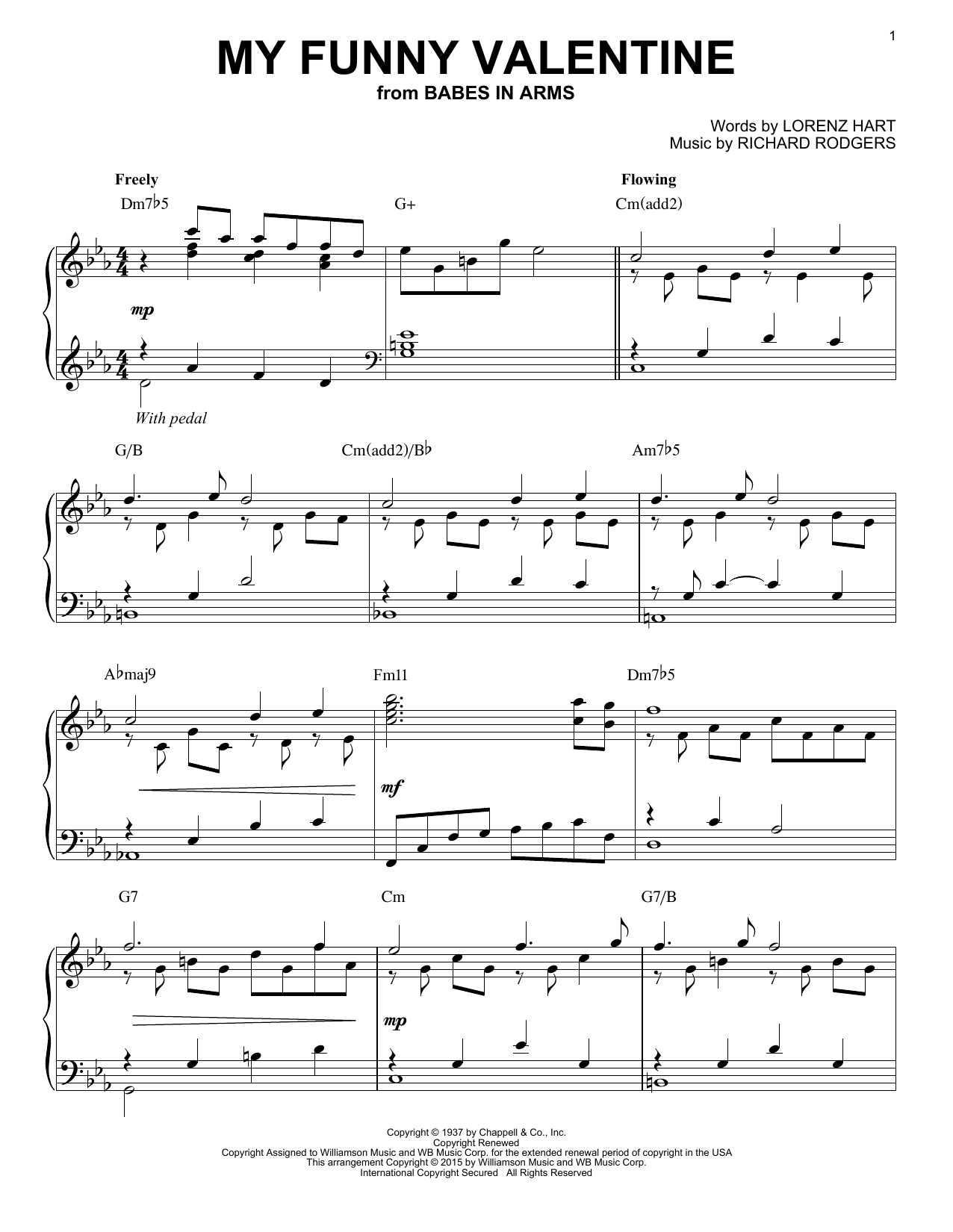 Rodgers & Hart My Funny Valentine [Jazz version] (arr. Brent Edstrom) Sheet Music Notes & Chords for Piano - Download or Print PDF