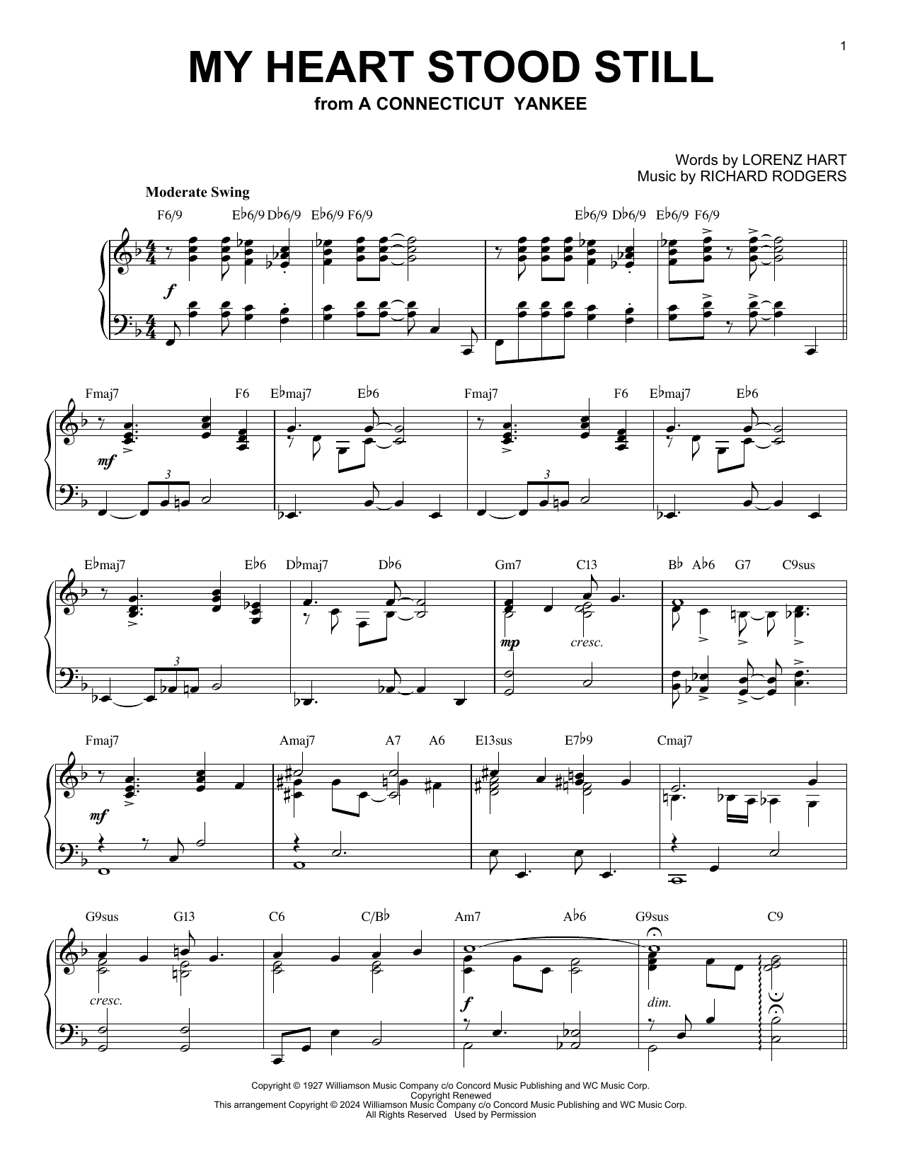 Rodgers & Hart My Heart Stood Still (arr. Brent Edstrom) Sheet Music Notes & Chords for Piano Solo - Download or Print PDF