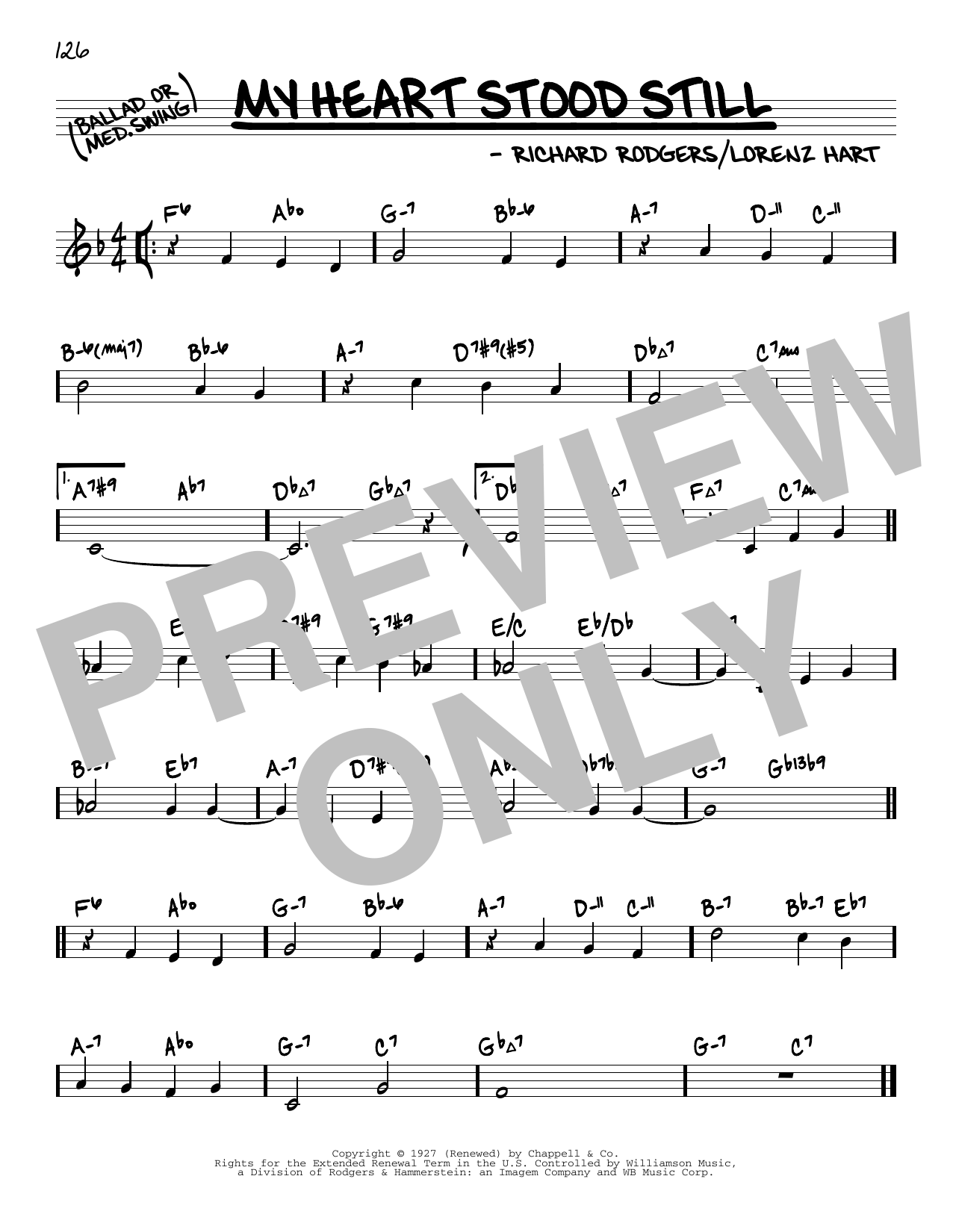 Rodgers & Hart My Heart Stood Still (arr. David Hazeltine) Sheet Music Notes & Chords for Real Book – Enhanced Chords - Download or Print PDF