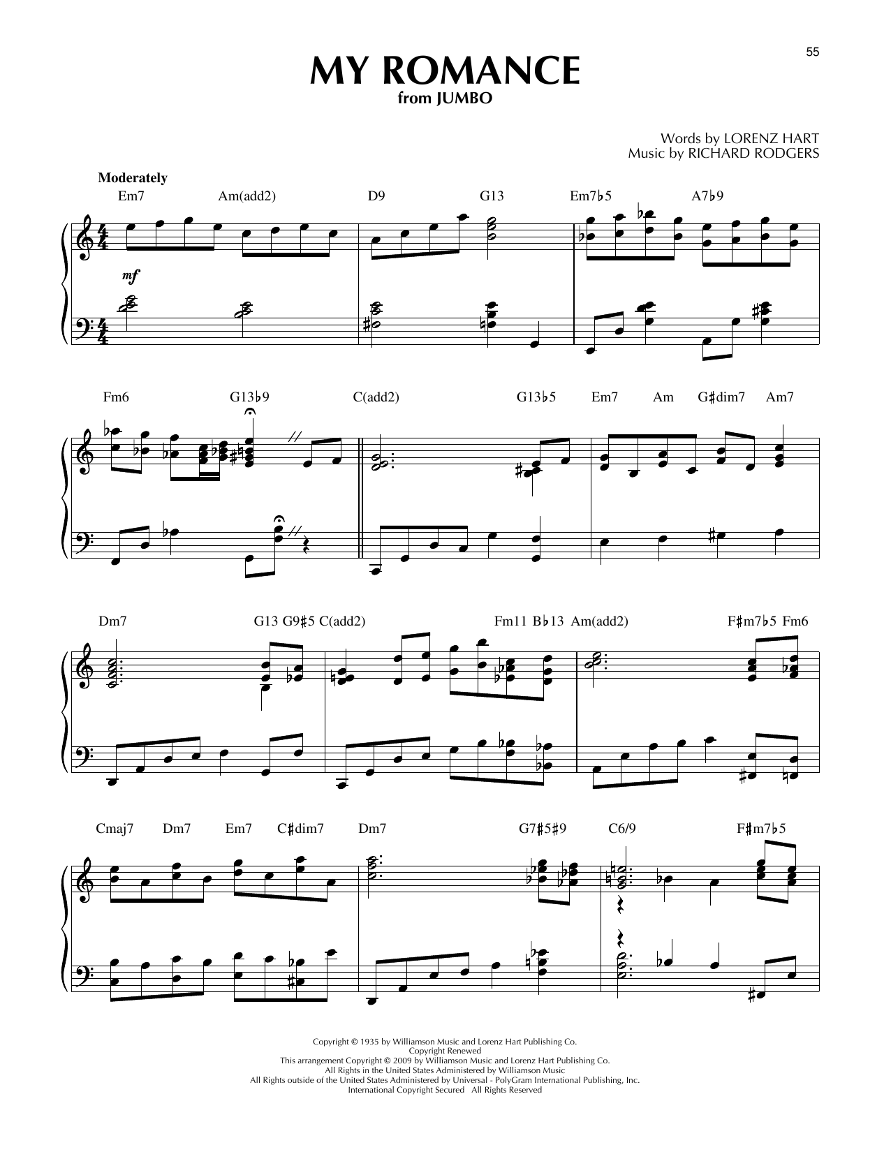 Rodgers & Hart My Romance (arr. Brent Edstrom) [Jazz version] Sheet Music Notes & Chords for Piano Solo - Download or Print PDF