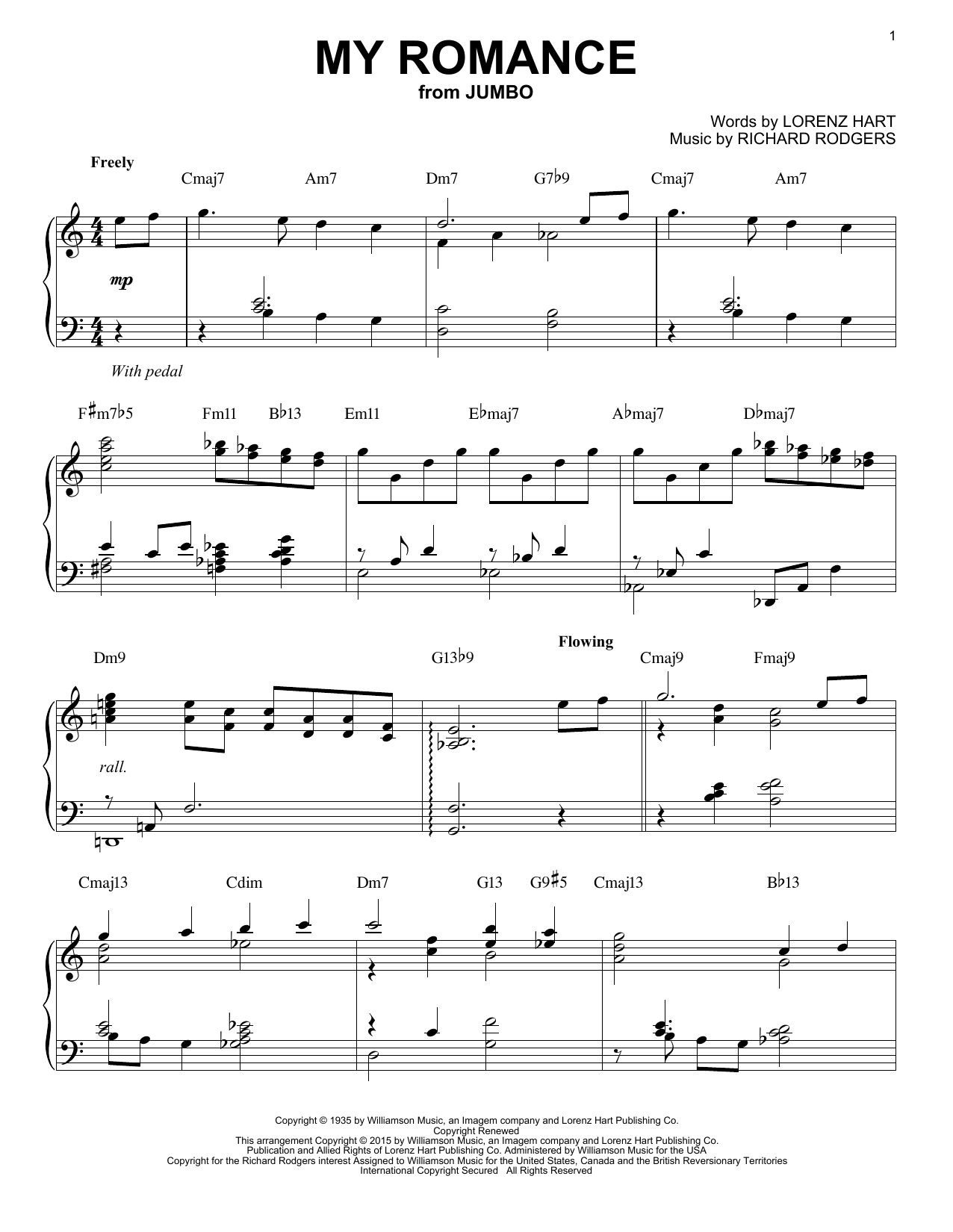 Rodgers & Hart My Romance [Jazz version] (arr. Brent Edstrom) Sheet Music Notes & Chords for Piano - Download or Print PDF