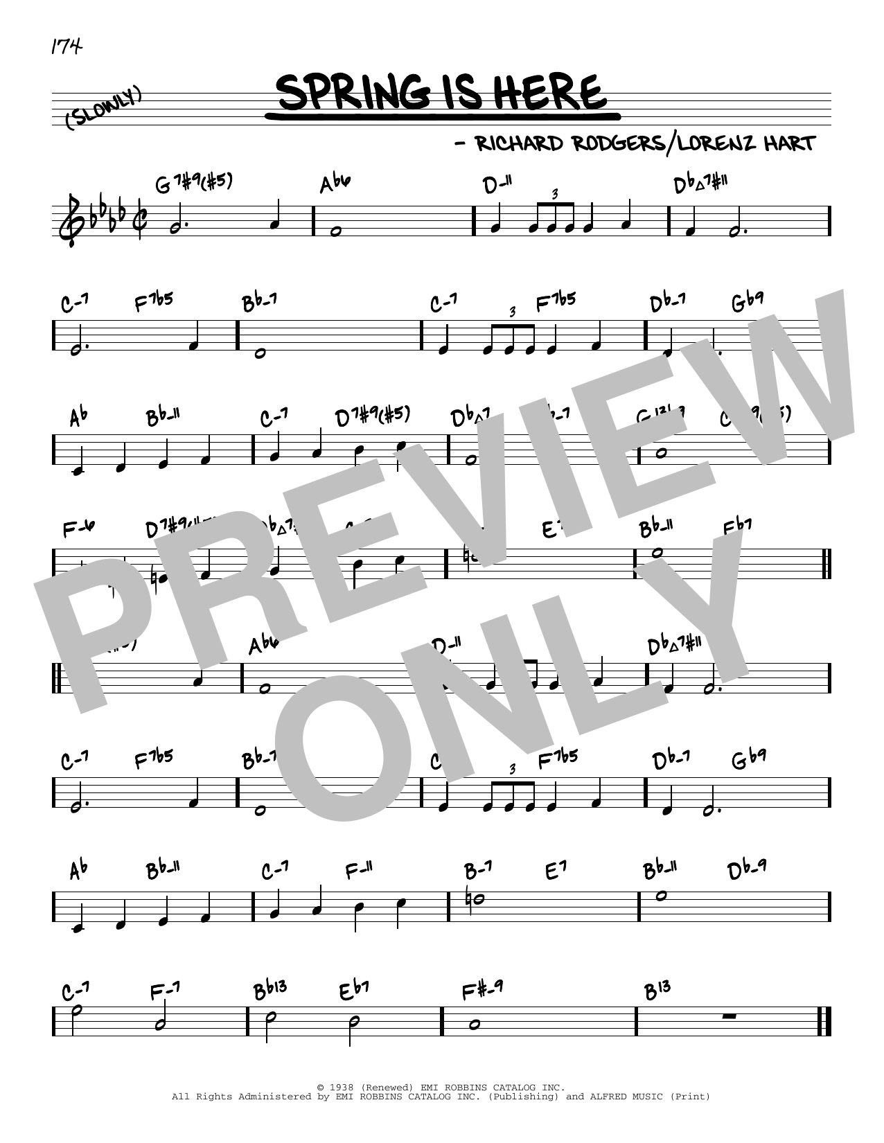 Rodgers & Hart Spring Is Here (arr. David Hazeltine) Sheet Music Notes & Chords for Real Book – Enhanced Chords - Download or Print PDF