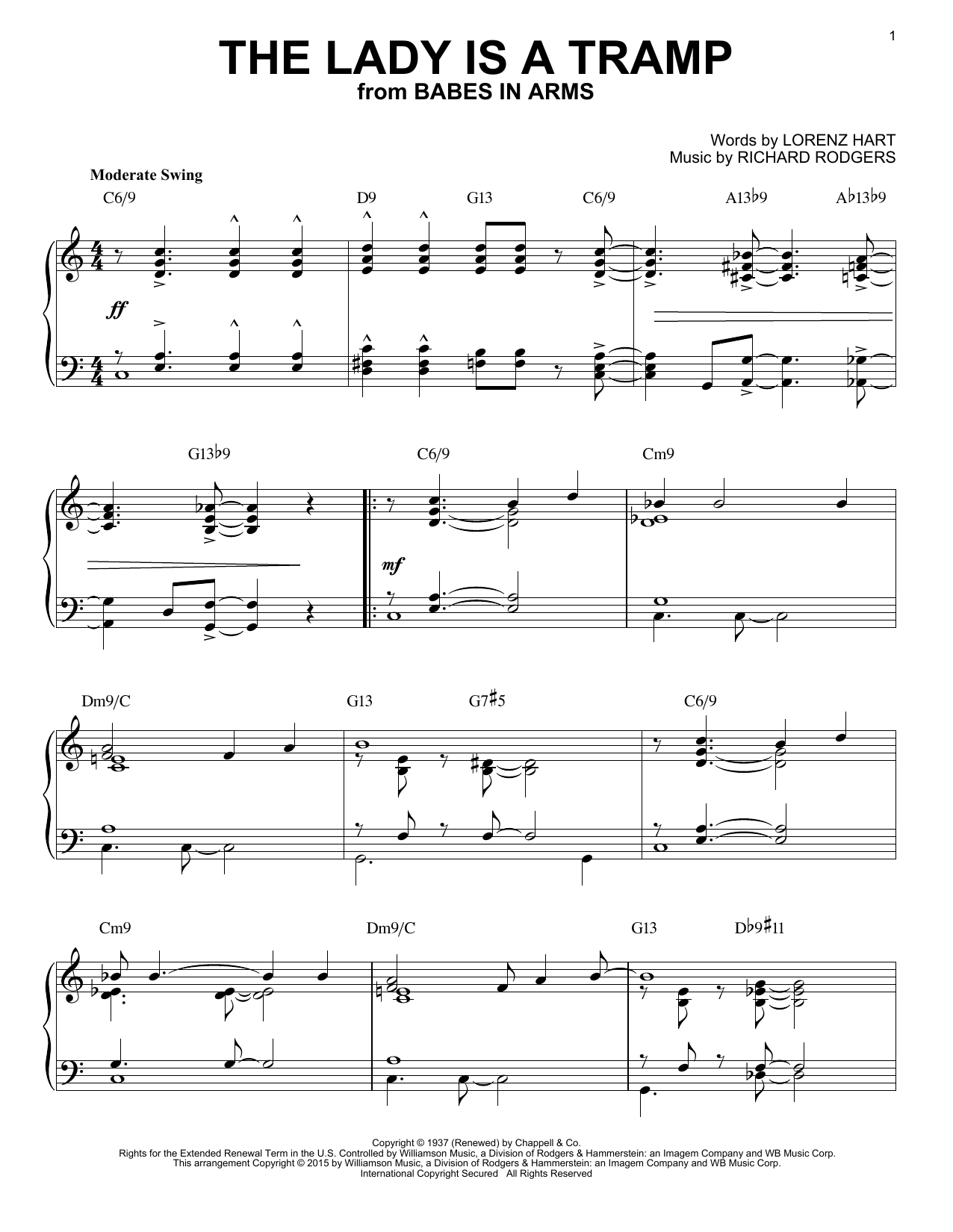 Rodgers & Hart The Lady Is A Tramp [Jazz version] (arr. Brent Edstrom) Sheet Music Notes & Chords for Piano - Download or Print PDF