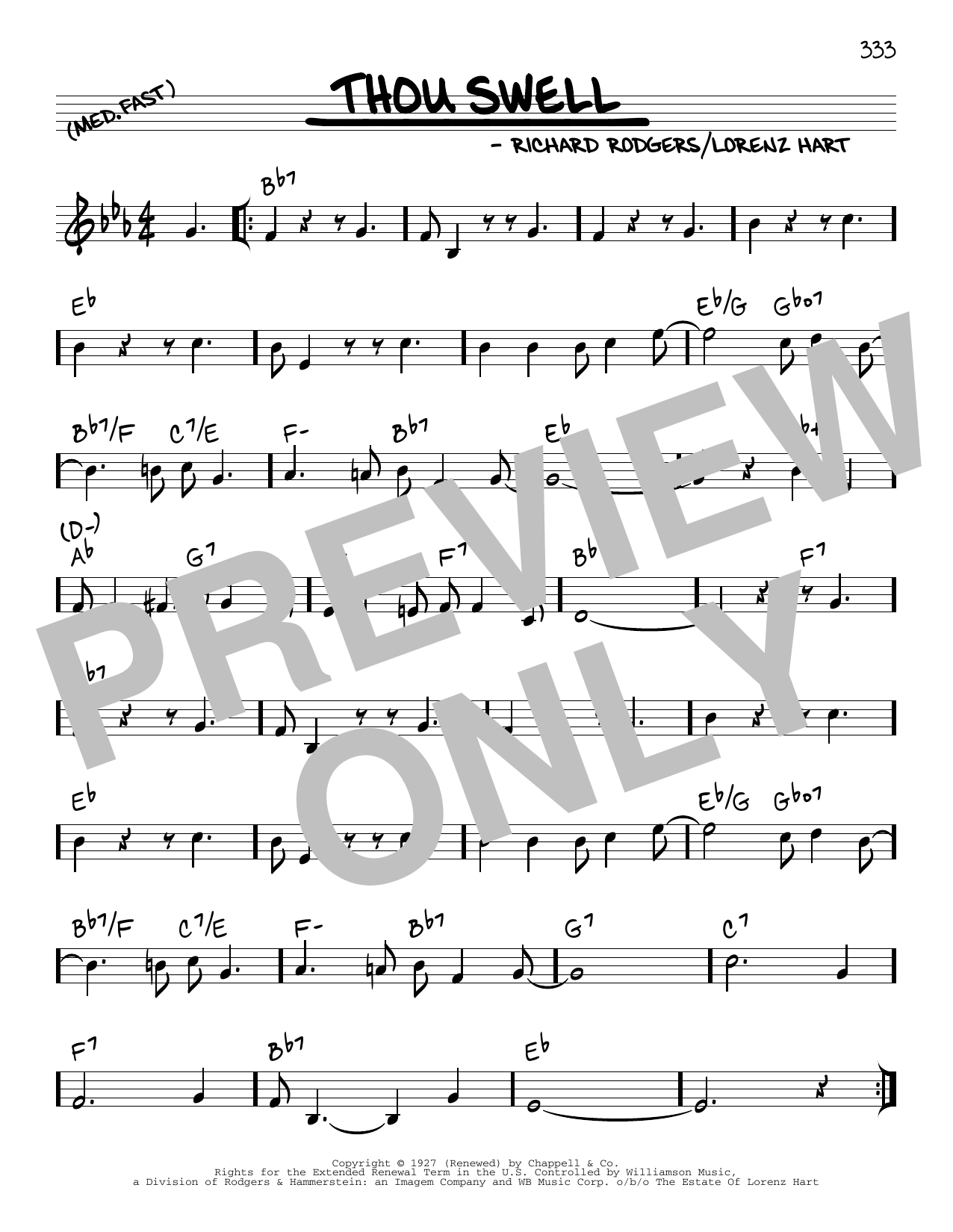 Rodgers & Hart Thou Swell (arr. Robert Rawlins) Sheet Music Notes & Chords for Real Book – Melody, Lyrics & Chords - Download or Print PDF