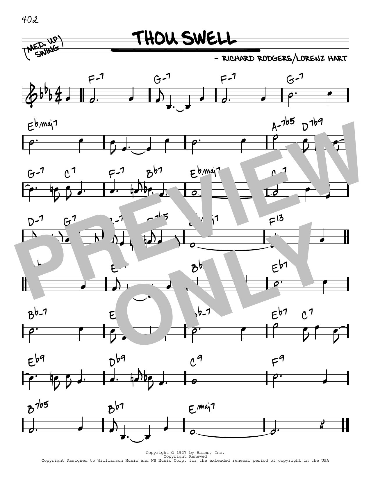 Rodgers & Hart Thou Swell [Reharmonized version] (arr. Jack Grassel) Sheet Music Notes & Chords for Real Book – Melody & Chords - Download or Print PDF
