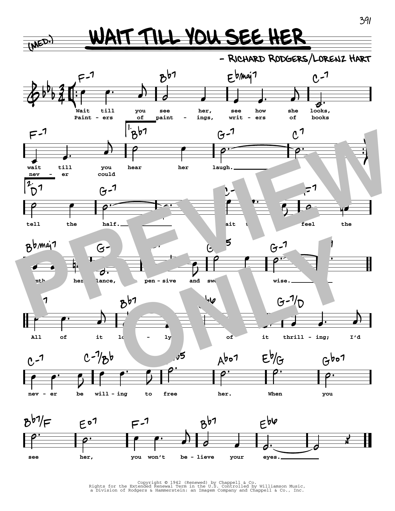 Rodgers & Hart Wait Till You See Her (High Voice) Sheet Music Notes & Chords for Real Book – Melody, Lyrics & Chords - Download or Print PDF