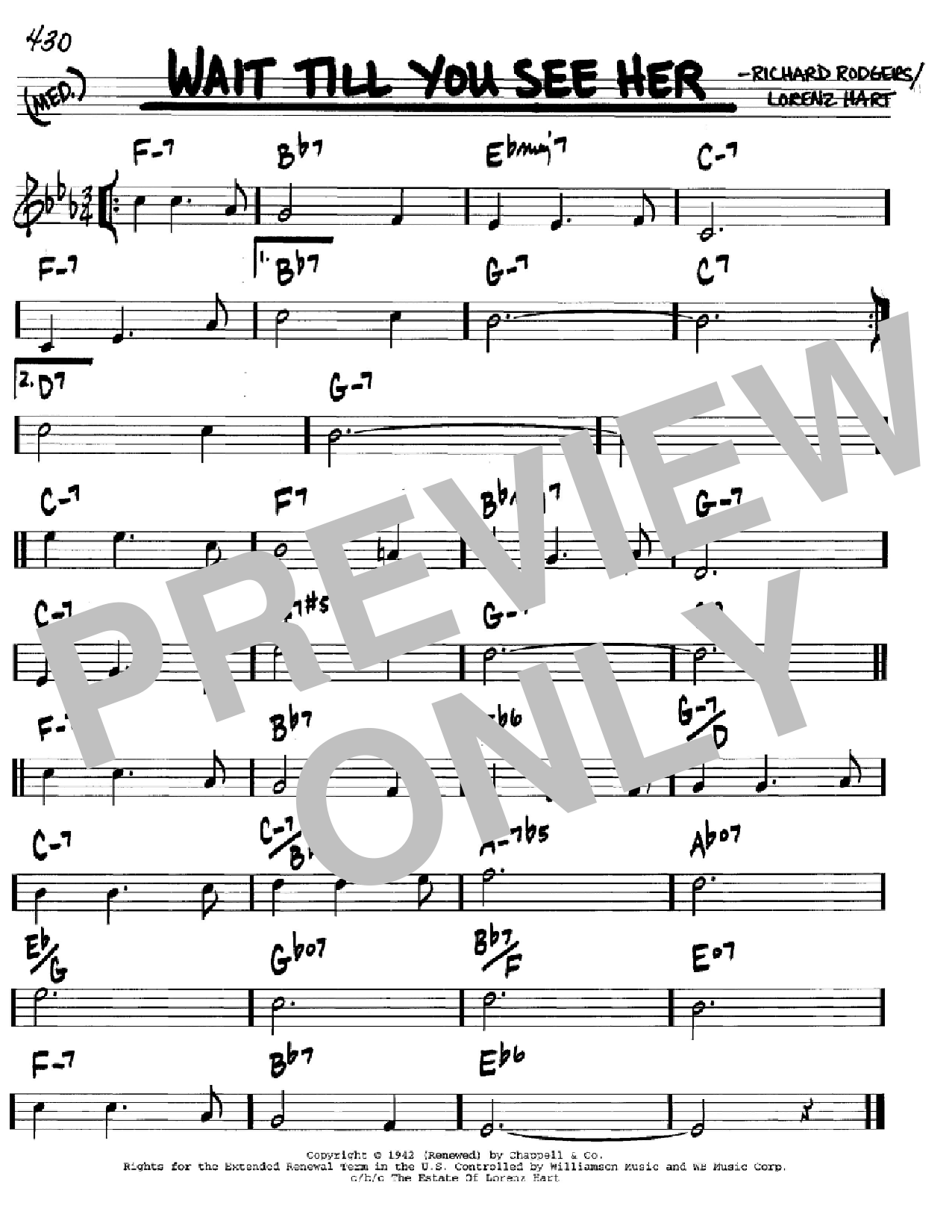 Rodgers & Hart Wait Till You See Her Sheet Music Notes & Chords for Real Book – Melody & Chords - Download or Print PDF