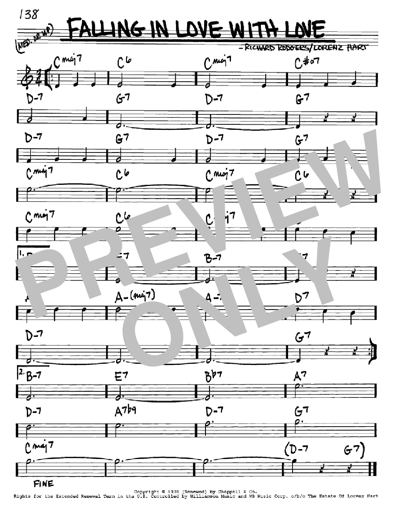 Rodgers & Hart Falling In Love With Love Sheet Music Notes & Chords for Real Book - Melody & Chords - Bb Instruments - Download or Print PDF