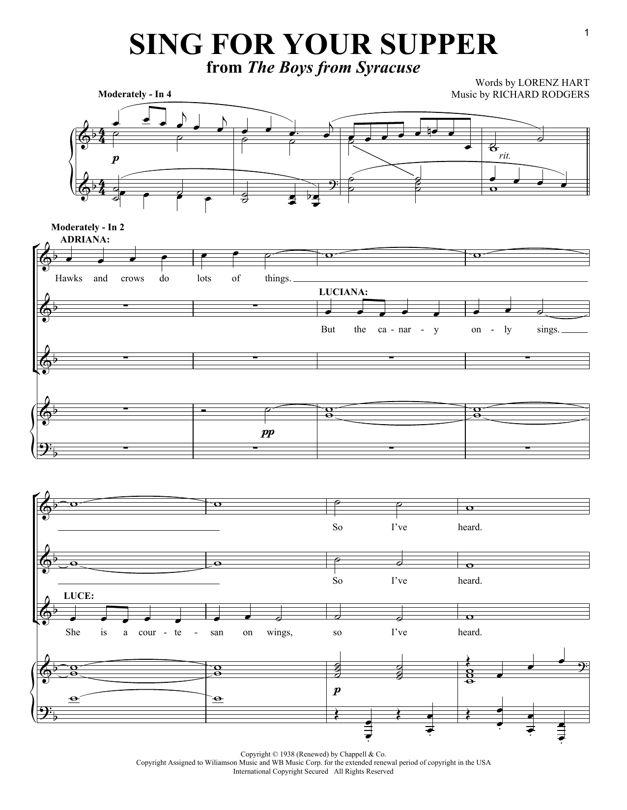 Rodgers & Hart Sing For Your Supper Sheet Music Notes & Chords for Piano & Vocal - Download or Print PDF
