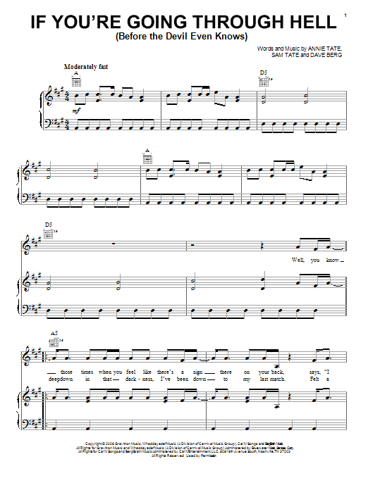 Rodney Atkins If You're Going Through Hell (Before The Devil Even Knows) Sheet Music Notes & Chords for Real Book – Melody, Lyrics & Chords - Download or Print PDF