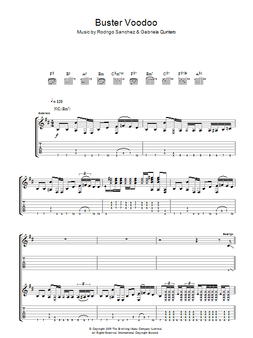 Rodrigo y Gabriela Buster Voodoo Sheet Music Notes & Chords for Guitar Tab - Download or Print PDF