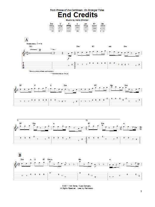 Rodrigo y Gabriela End Credits Sheet Music Notes & Chords for Guitar Tab - Download or Print PDF