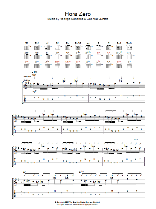 Rodrigo y Gabriela Hora Zero Sheet Music Notes & Chords for Guitar Tab - Download or Print PDF