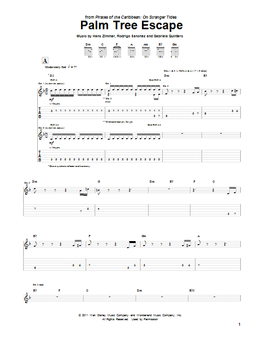 Rodrigo y Gabriela Palm Tree Escape Sheet Music Notes & Chords for Guitar Tab - Download or Print PDF