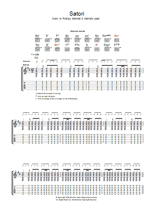 Rodrigo y Gabriela Satori Sheet Music Notes & Chords for Guitar Tab - Download or Print PDF