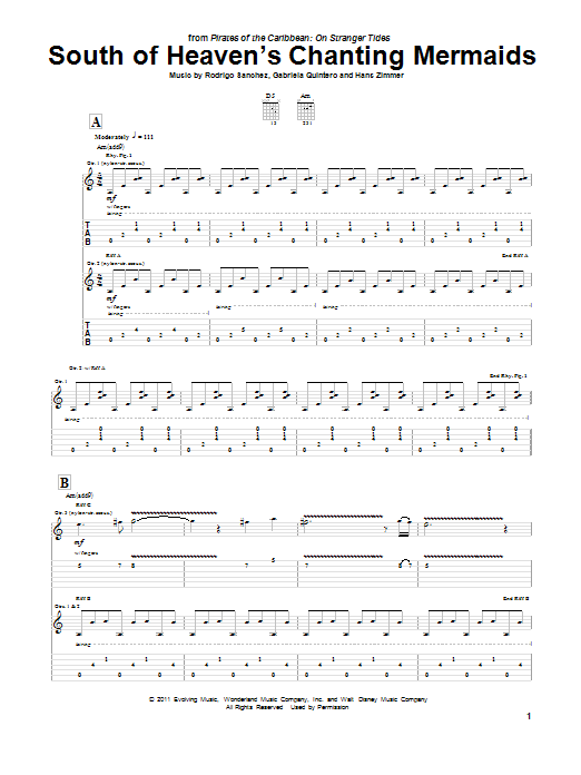 Rodrigo y Gabriela South Of Heaven's Chanting Mermaids Sheet Music Notes & Chords for Guitar Tab - Download or Print PDF