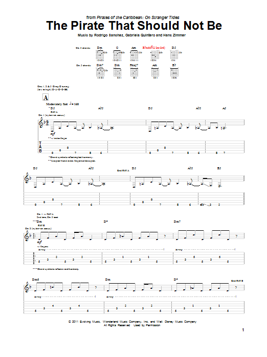 Rodrigo y Gabriela The Pirate That Should Not Be Sheet Music Notes & Chords for Guitar Tab - Download or Print PDF