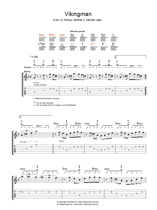 Rodrigo y Gabriela Vikingman Sheet Music Notes & Chords for Guitar Tab - Download or Print PDF