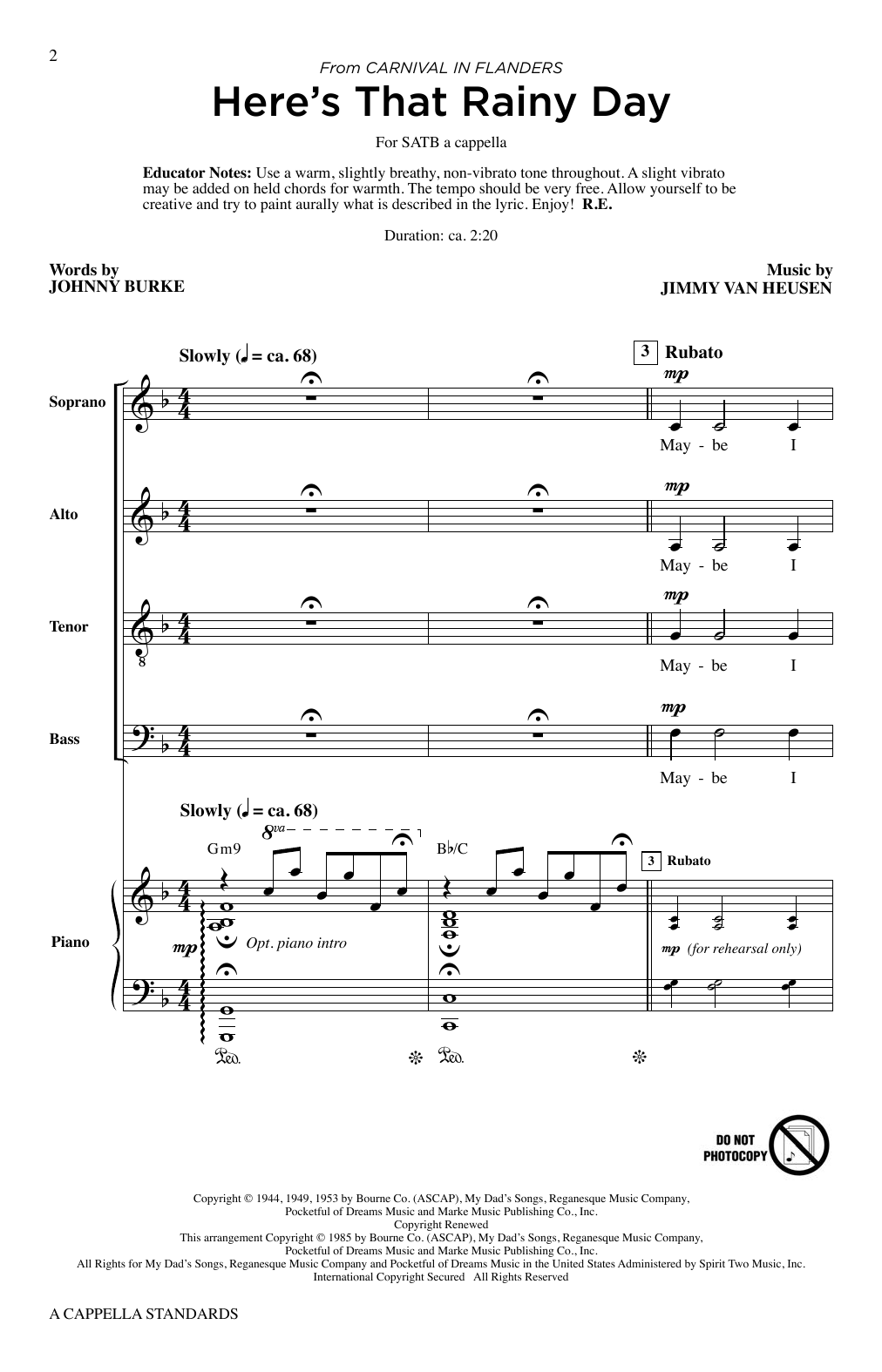 Roger Emerson A Cappella Standards Sheet Music Notes & Chords for Choir - Download or Print PDF