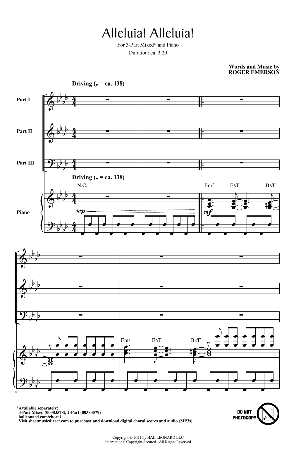Roger Emerson Alleluia! Alleluia! Sheet Music Notes & Chords for 2-Part Choir - Download or Print PDF
