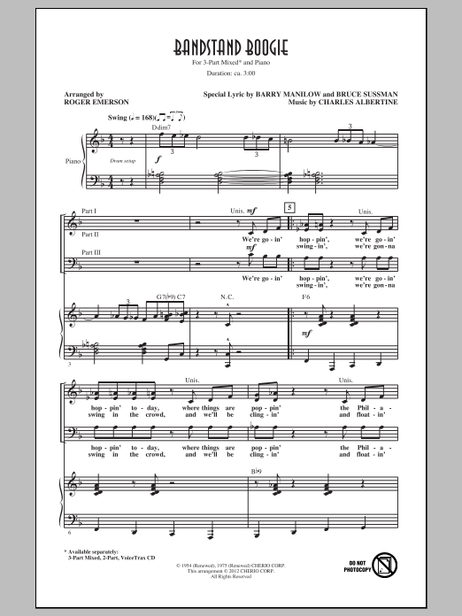 Roger Emerson Bandstand Boogie Sheet Music Notes & Chords for 3-Part Mixed - Download or Print PDF