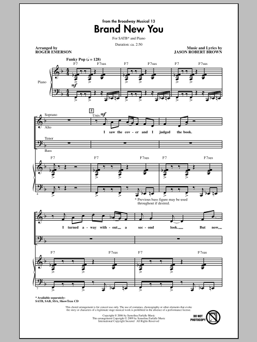Roger Emerson Brand New You (from 13) Sheet Music Notes & Chords for SSA - Download or Print PDF