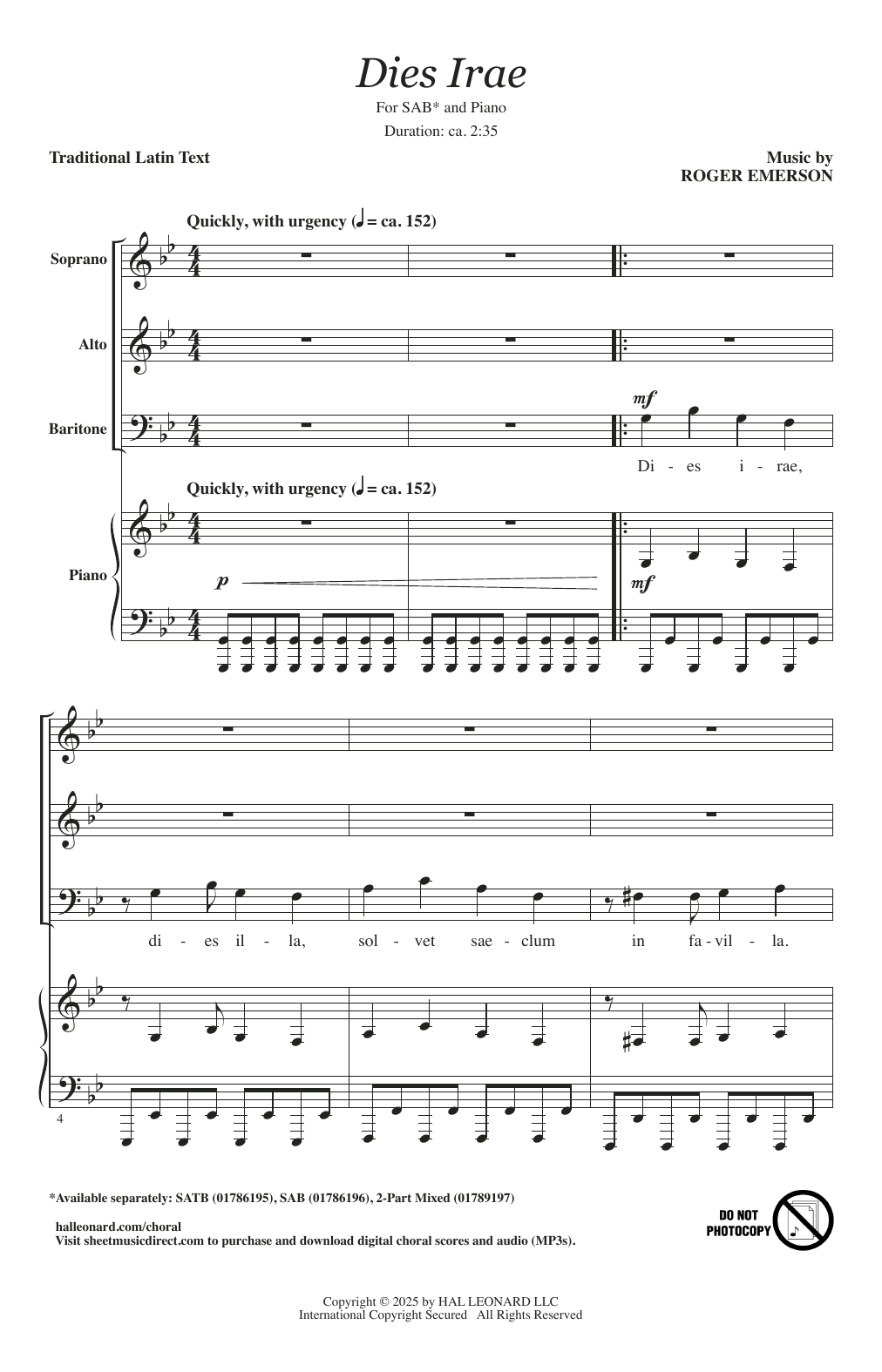 Roger Emerson Dies Irae Sheet Music Notes & Chords for SATB Choir - Download or Print PDF Roger Emerson Dies Irae Sheet Music Notes & Chords for SATB Choir - Download or Print PDF