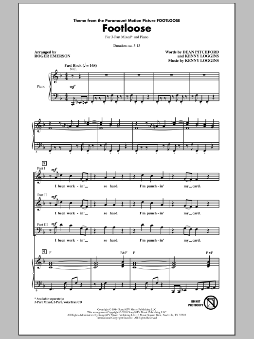 Roger Emerson Footloose Sheet Music Notes & Chords for 2-Part Choir - Download or Print PDF