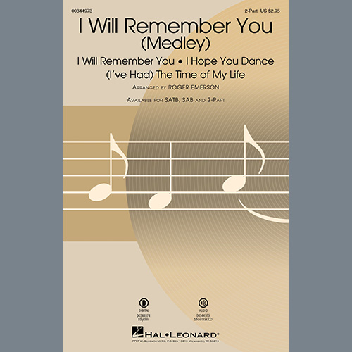 Roger Emerson, I Will Remember You (Medley), 2-Part Choir
