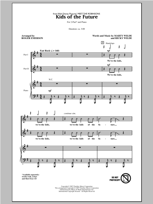 Jonas Brothers Kids Of The Future (arr. Roger Emerson) Sheet Music Notes & Chords for SAB - Download or Print PDF