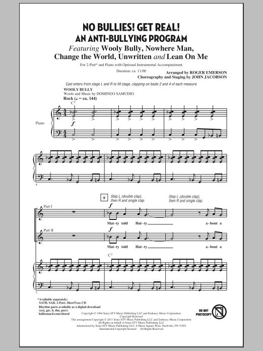 Roger Emerson No Bullies! Get Real! Sheet Music Notes & Chords for SATB - Download or Print PDF