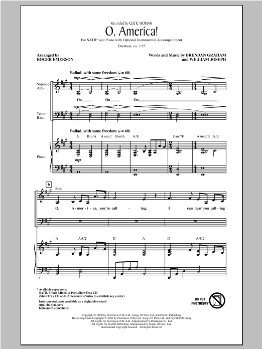 Roger Emerson O, America! Sheet Music Notes & Chords for 3-Part Mixed - Download or Print PDF
