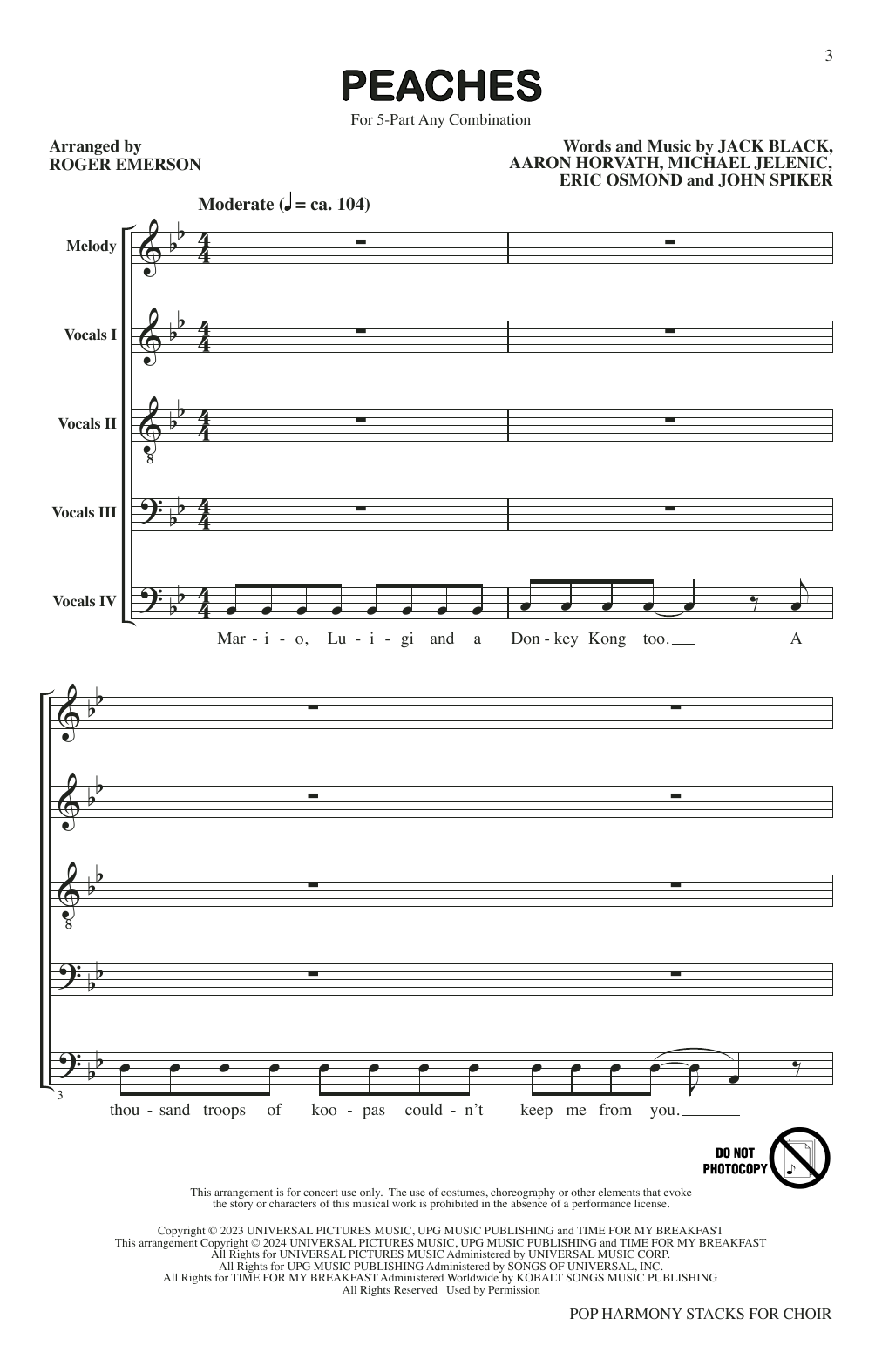 Roger Emerson Pop Harmony Stacks for Choir Sheet Music Notes & Chords for Choir - Download or Print PDF