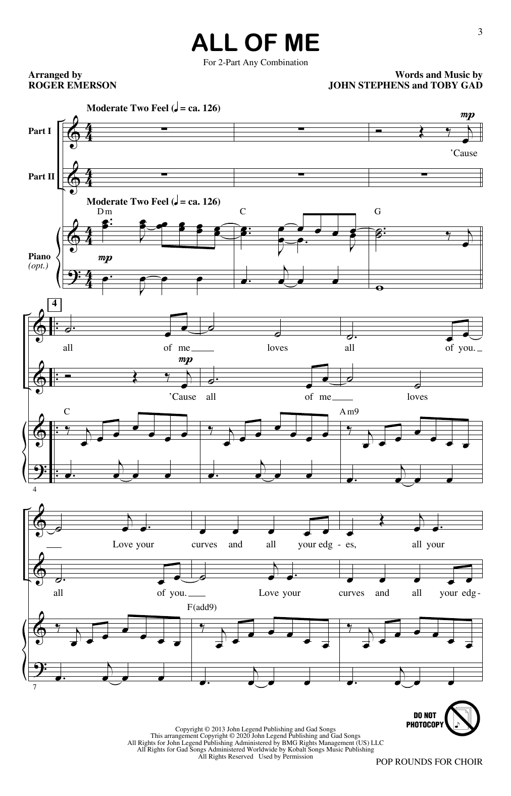 Roger Emerson Pop Rounds for Choir Sheet Music Notes & Chords for 2-Part Choir - Download or Print PDF