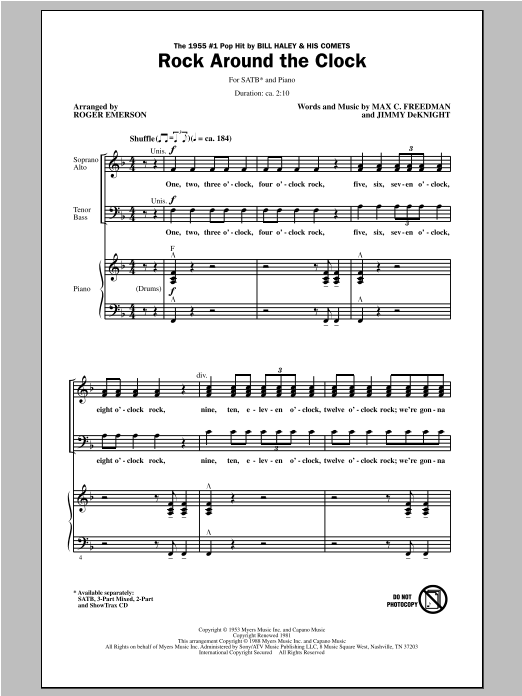 Roger Emerson Rock Around The Clock Sheet Music Notes & Chords for SATB - Download or Print PDF